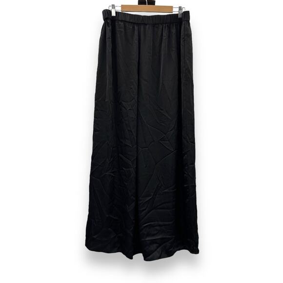 RTR Rosetta Getty Collective Black Satin Crossover Wide Leg Pull-On Pants Sz 16 - Picture 4 of 16